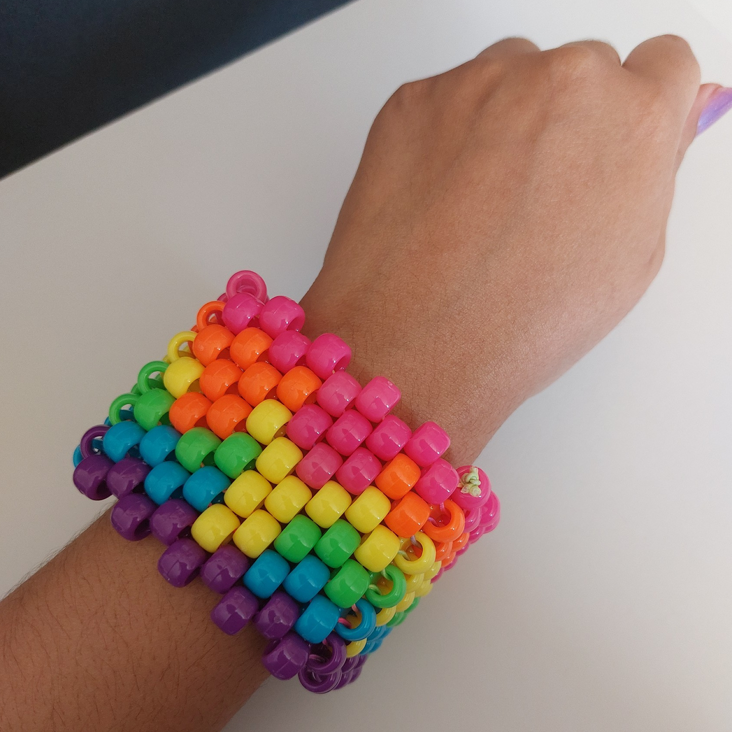 Rainbow Drip Kandi Cuff