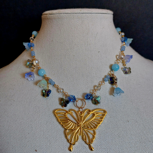 Blue Butterfly Necklace