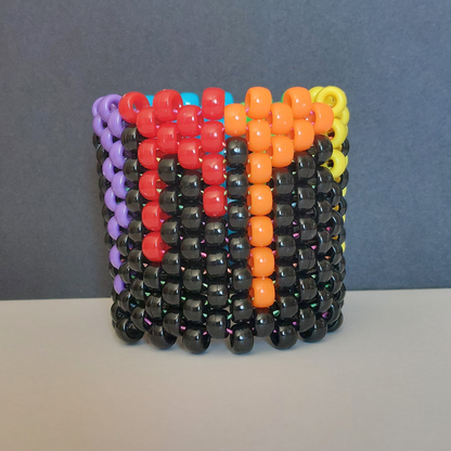 Black Rainbow Drip Kandi Cuff