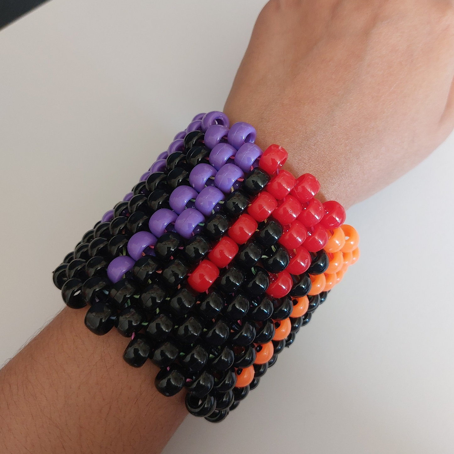 Black Rainbow Drip Kandi Cuff