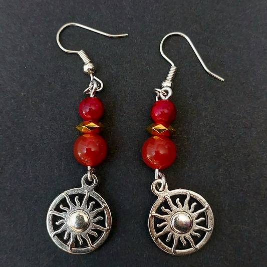 Red Sun Earrings