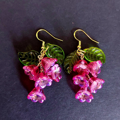 Crimson Flower Earrings