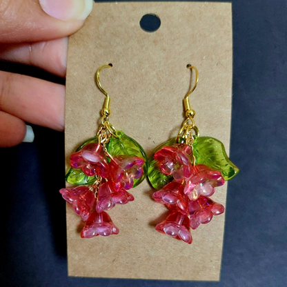 Crimson Flower Earrings