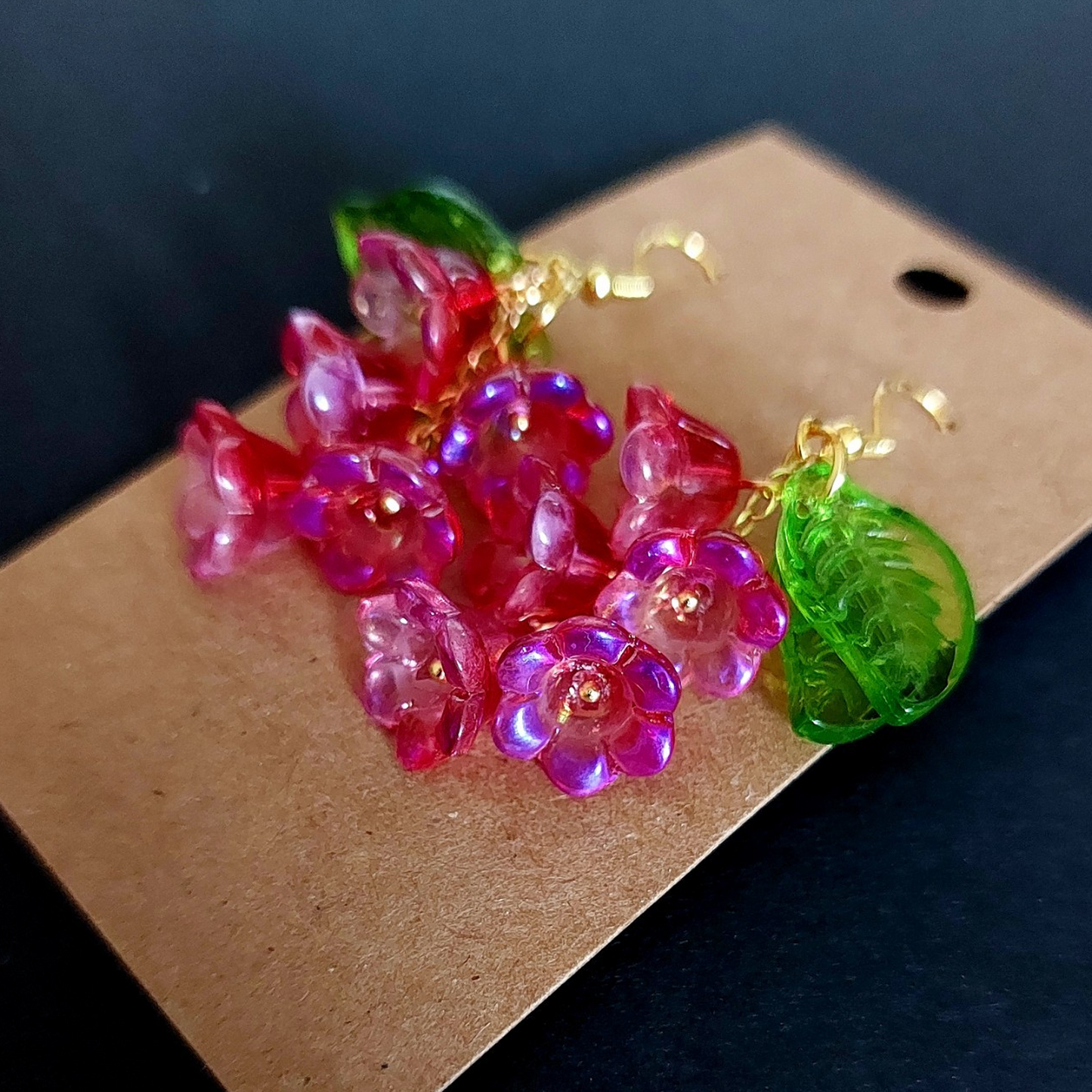 Crimson Flower Earrings